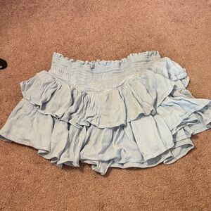 Ultra Flirt Light Blue Mini Skirt